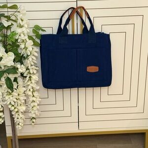 Every day Navy Tote with Brown Accents $20